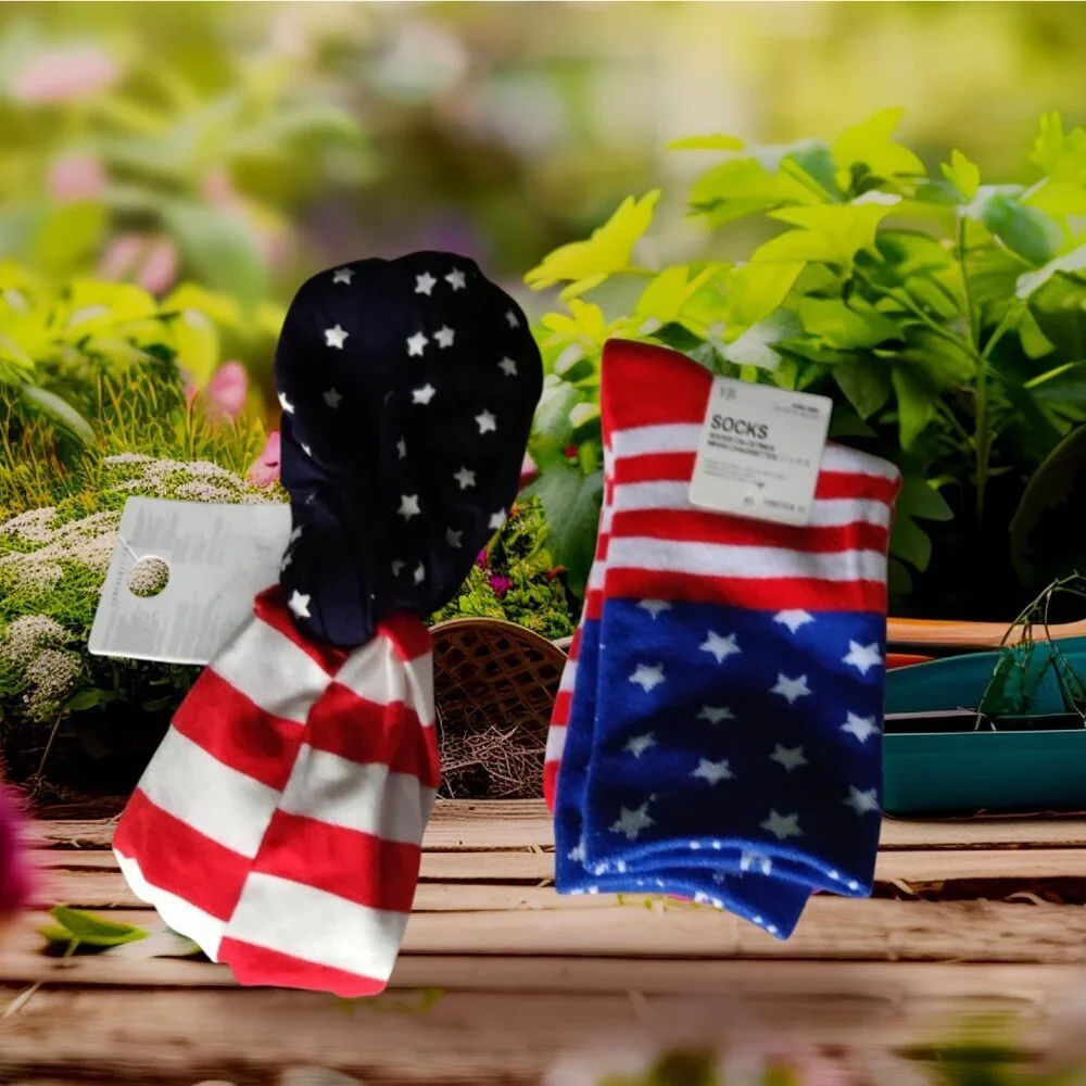 NEW!!! American Flag Print Headband and Socks - Forever 21